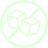 White icon resembling a speech bubble with a question mark inside on a white background